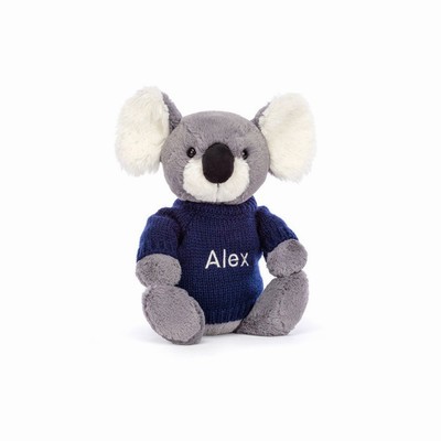 Jellycat Bashful Koala with Navy Jumper Australia | 486210OYR